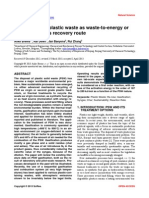 Gasification of Plastic Waste As Waste-To-Energy or Waste-To-Syngas Recovery Route