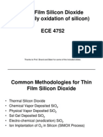 Thin Film Silicon Dioxide (Primarily Oxidation of Silicon) ECE 4752