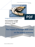 The Impact of Europe Debt Crisis On The World Economy: Assignment of Banking and Finance