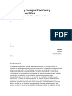 Comisiones y Consignaciones Total y Parcialmente Vendidas