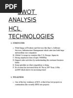 Swot Analysis of HCL Technologies