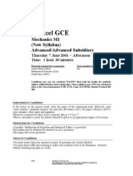 Edexcel GCE: 6677 Mechanics M1 (New Syllabus) Advanced/Advanced Subsidiary