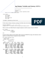 Dummy Variable Regression and Oneway ANOVA Models Using SAS