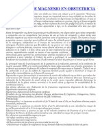 El Sulfato de Magnesio en Obstetricia