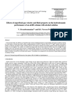 Effects of Superficial Gas Velocity and Fluid Property On The Hydrodynamic Performance of An Airlift Column With Alcohol Solution