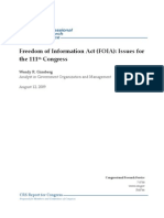 CRS - FOIA Issues For 111th Congress (Aug. 12, 2009)