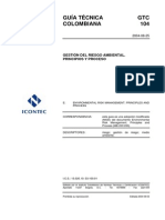 GTC 104 Gestion Del Riesgo Ambiental. Principios y Procesos