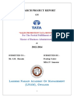 Research Project Report: For The Partial Fulfillment of Master of Business Administration