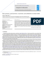 Place Presence, Social Presence, Co-Presence, and Satisfaction in Virtual Worlds