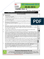 JEE Advanced 2014 Solution Paper 1 Code 8