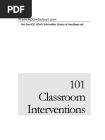 101 ADHD Interventions For The Elementary School Classroom Teacher