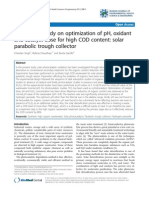 Preliminary Study On Optimization of PH, Oxidant and Catalyst Dose For High COD Content: Solar Parabolic Trough Collector