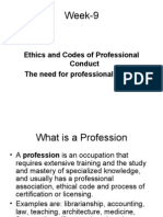 Week-9 Ethics and Codes of Professional Conduct