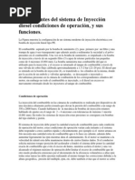 Componentes Del Sistema de Inyección Diesel Condiciones de Operación