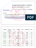 Verbos Irregulares en Inglés y Español PDF