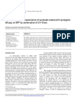 Formulation and Characterization of Sunscreen Creams With Synergistic Efficacy On SPF by Combination of UV Filters