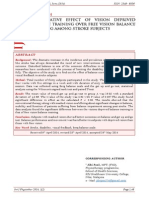 Comparative Effect of Vision Deprived Balance Training Over Free Vision Balance Training Among Stroke Subjects