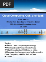 Cloud Computing, Oss, and Saas: Director, Sun Open Source Innovation Center Ceo, Wuxi Cloud Computing Center Oct. 2008