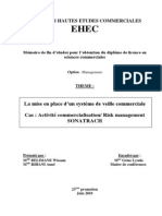 La Mise en Place D Un Systeme de Veille Commerciale Cas Activite Commercialisation Risk Management Sonatrach