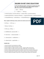 Practice Problems On Net Ionic Equations