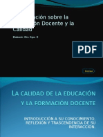 La Formación Docente y La Calidad