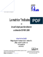 La Matrice Indicateurs