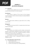 CHAPTER - 01 Agri. Business Management