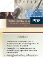 Premio Nacional de Calidad - Resumen Ejecutivo