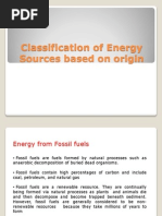 Classification of Energy Sources Based On Origin