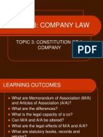 Topic - 3 CONSTITUTION OF A COMPANY