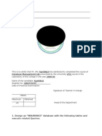 Design An "INSURANCE" Database With The Following Tables and Execute Related Queries