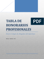 Tabla Honorarios Profesionales