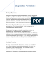 Avaliação Diagnóstica Formativa Somativa Definição