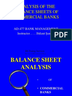 Analysis of The Balance Sheets of Commercial Banks: Ad-477 Bank Management Instructor Bülent Şenver