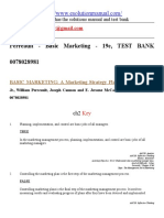 BASIC MARKETING: A Marketing Strategy Planning Approach by JR., William Perreault, Joseph Cannon and E. Jerome McCarthy - 19e, TEST BANK 0078028981