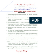 Project Report Do's and Don'ts