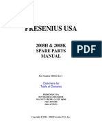 Spare Parts Manual For Fresenius 2008H and 2008K Dialysis Machine