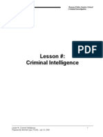 Criminal Investigation Course - Intelligence Lesson Plan