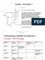 HAZOP Case Studies For Workshop Session