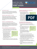 Method Statement For Site Handling of Concrete Made With GGBS