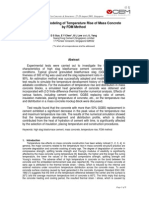 Experimental Modeling of Temperature Rise of Mass Concrete