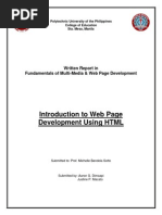 Written Report in HTML