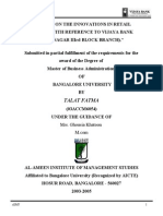 A STUDY ON THE INNOVATIONS IN RETAIL LENDING WITH REFERENCE TO VIJAYA BANK (JAYANAGAR IIIrd BLOCK BRANCH) .