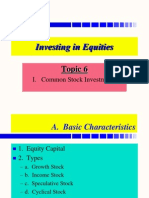 Investing in Equities: Topic 6