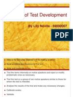 Stages of Test Development