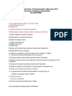 Fourth Semester B.Sc. (IT) Examination, May/June 2011 (Directorate of Distance Education) Algorithms