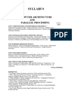 Syllabus: Computer Architecture AND Parallel Processing