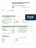 Minor Electrical Installation Works Certificate: Green Niceic Overprint Form