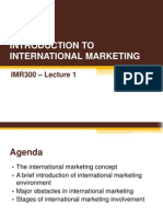 Introduction To International Marketing: IMR300 - Lecture 1