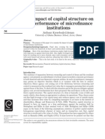 The Impact of Capital Structure On The Performance of Microfinance Institutions